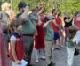 A flag-raising Fourth of July draws governor, celebrants