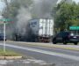 Tractor-trailer fire halts traffic